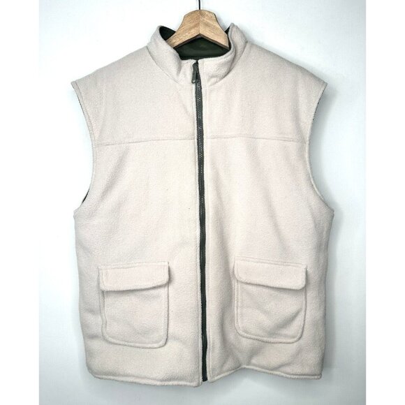 Unbranded Mens Vest Reversable Outdoor Fleece Full Zip Pockets Green Size Medium - Picture 3 of 9